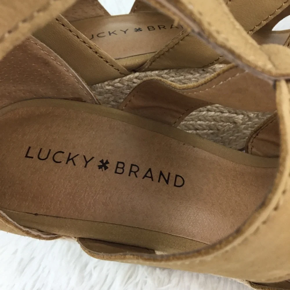 LUCKY Brand Size 10 Leather Espadrille/Wedge EUC